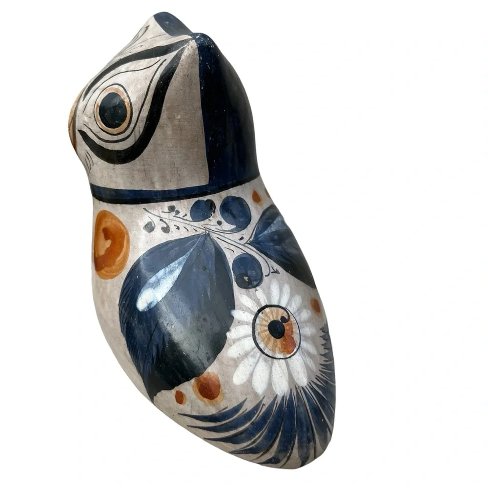 Tonala Mexican Pottery Vintage MCM Folk Art Owl